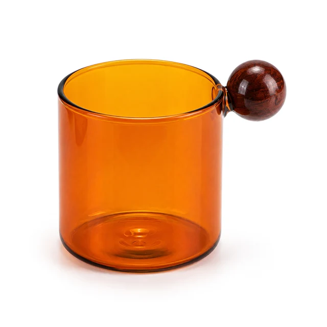 Wood Ball Glass Cup